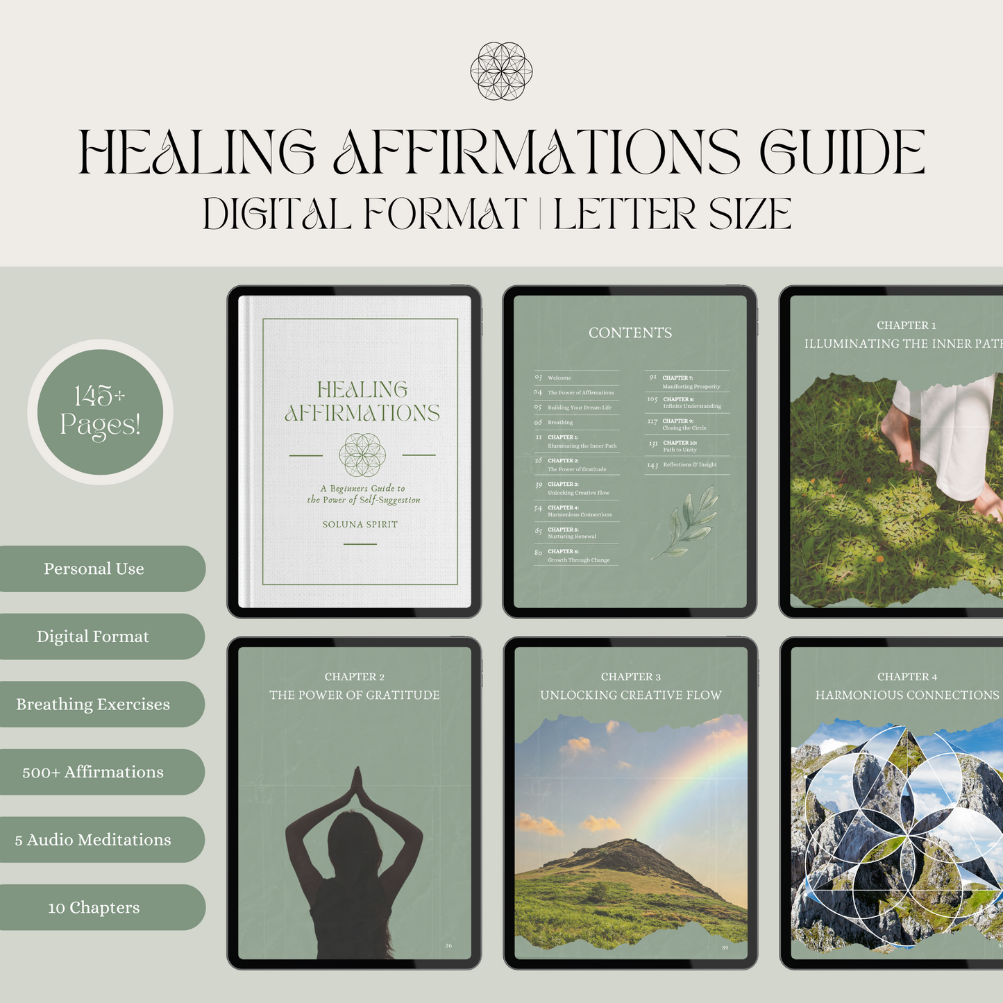 Healing Affirmations - A Beginners Guide to the Power of Self-Suggestion Ebook + Guided Meditations